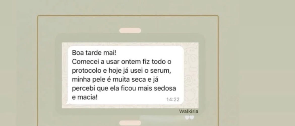 Depoimento de Walkiria sobre o sérum UNNUS Skin